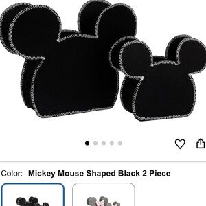 Disney Mickey Mouse shaped black 2 piece felt storage caddy 1 large and 1 small